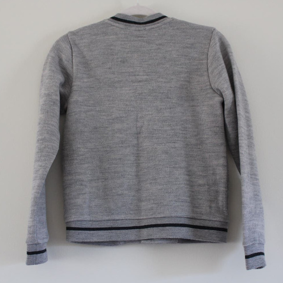 NWT Bonpoint Boys Gray Wool Cardigan Bomber Jacket Snap Front 12 - Picture 6 of 8